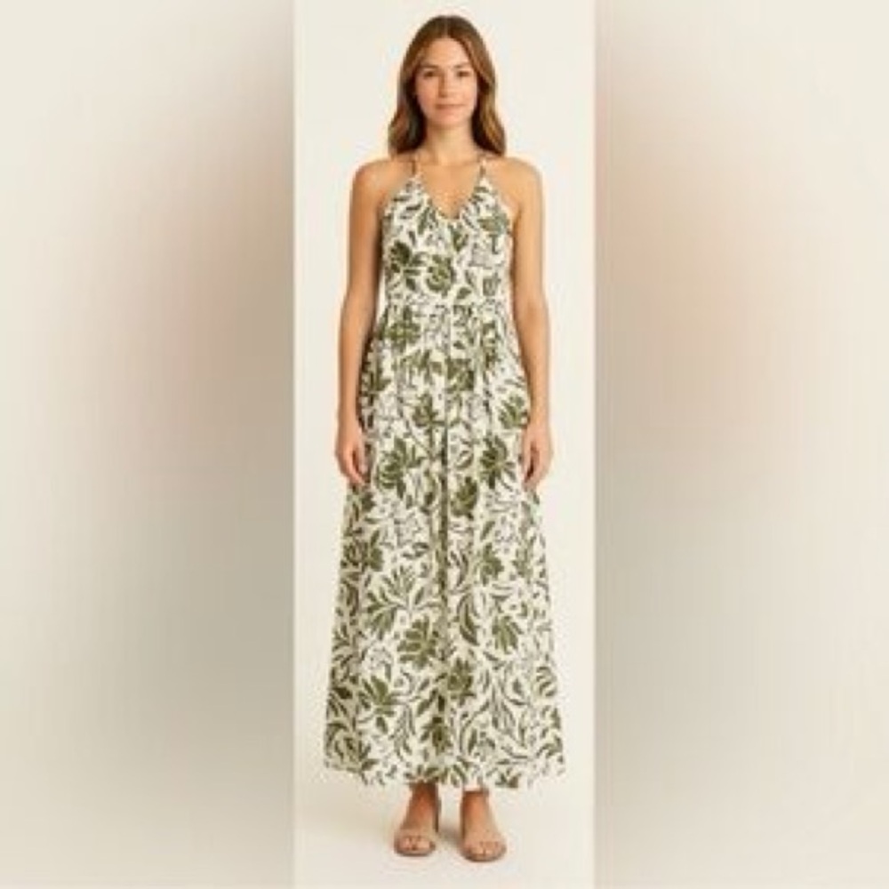 1. State Green and White Floral Maxi Dress